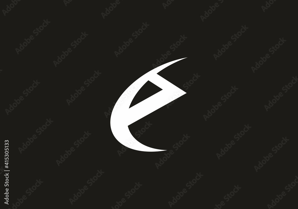 Black and white of e initial letter Black and white of e initial letter