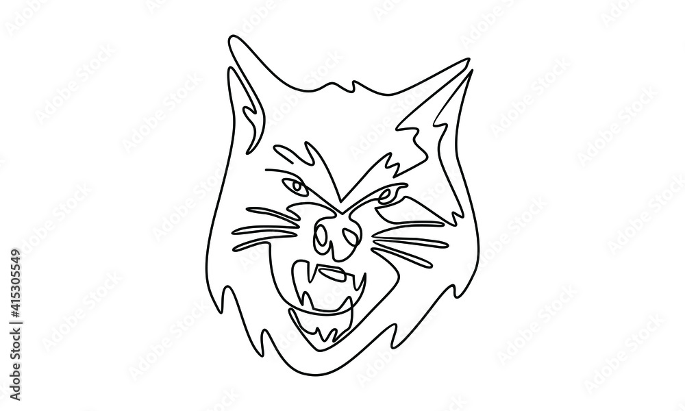 Fototapeta premium Continue line of wolf icon