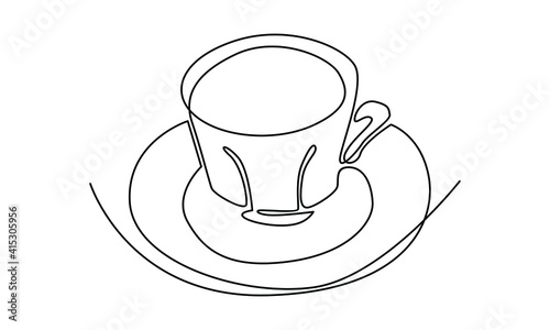 Continue line of a cup coffee icon