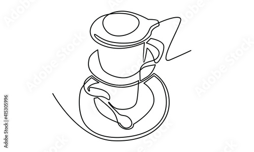Continue line of vietnamese coffee icon