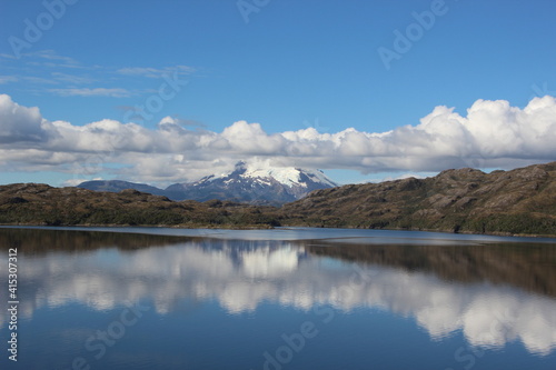 Fototapeta Naklejka Na Ścianę i Meble -  Reflections in the Chilean fjords, Patagonia, southern Chile.