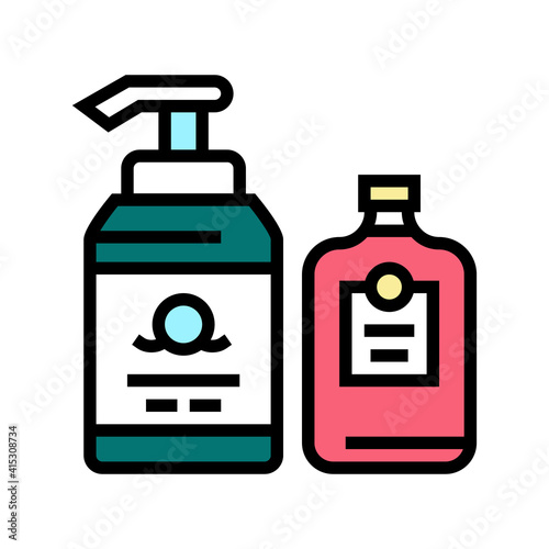 soap and lotion containers color icon vector. soap and lotion containers sign. isolated symbol illustration