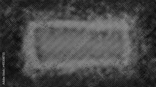 An abstract black and white grunge border background image.