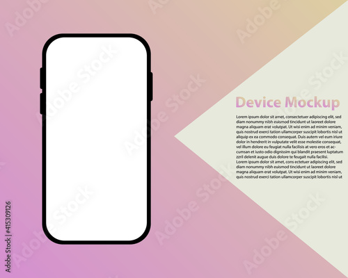 Smartphone mockup with a blank screen. Frameless smartphone. Vector Illustration design for your business. Digital Mobile Phone concept.