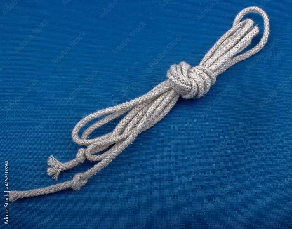 cotton rope on a uniform background
