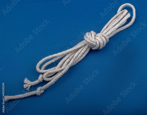 cotton rope on a uniform background