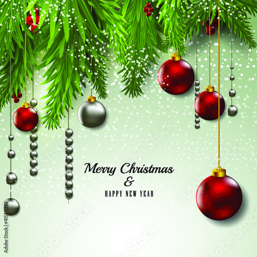 Merry Christmas and Happy New Year 2022 banner  Xmas festive decoration. Horizontal Christmas posters  cards  headers  website. Vector illustration