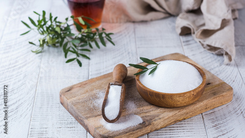 Wallpaper Mural Natural sweetener in a wooden spoon. Sugar substitute. Erythritol Torontodigital.ca