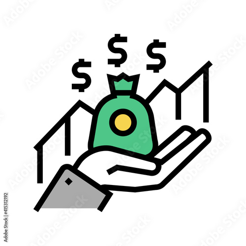growth dividends precent color icon vector. growth dividends precent sign. isolated symbol illustration