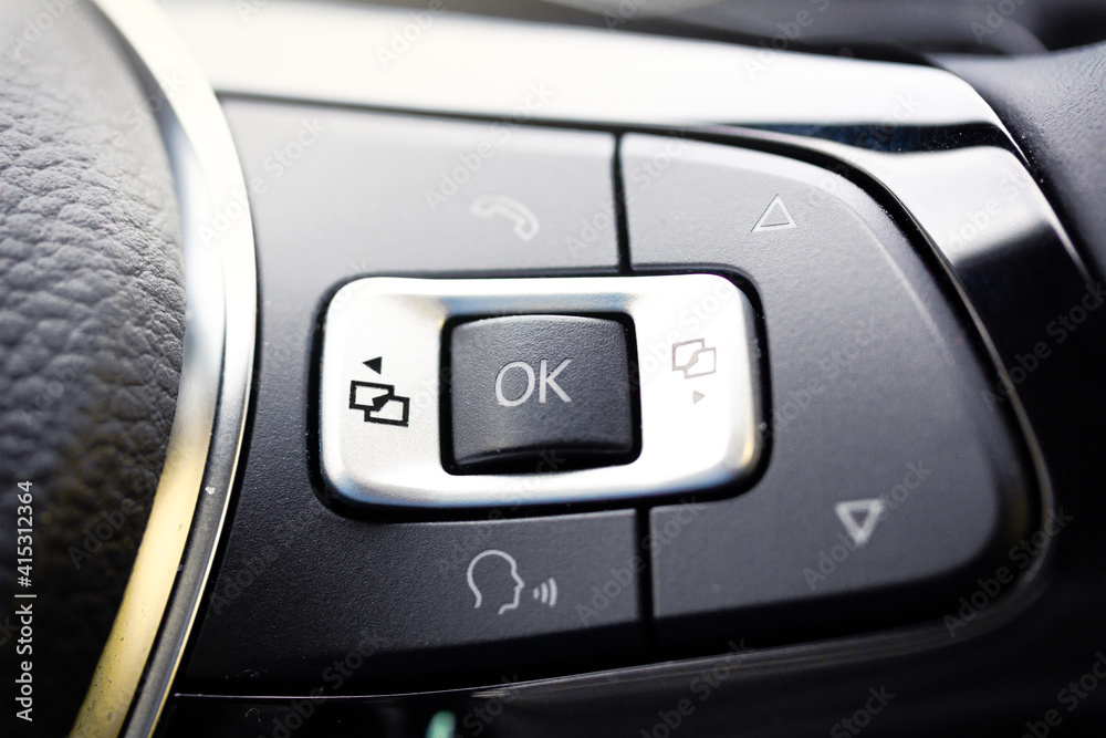 Steering wheel controls give a modern car Steering wheel controls give a modern car