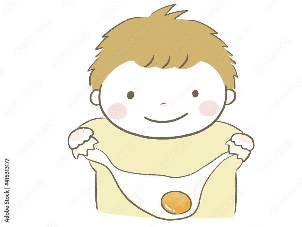 卵を割って料理するかわいい子供 卵を割って料理するかわいい子供
