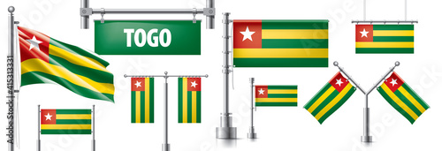 Vector set of the national flag of Togo in various creative designs