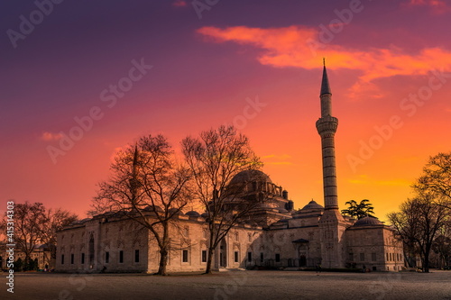 Photography Bayezid Mosque on a sunset. Istanbul. Turkey.