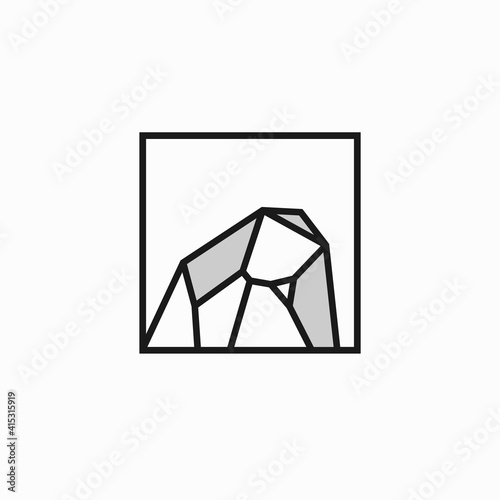stone logo with square concept