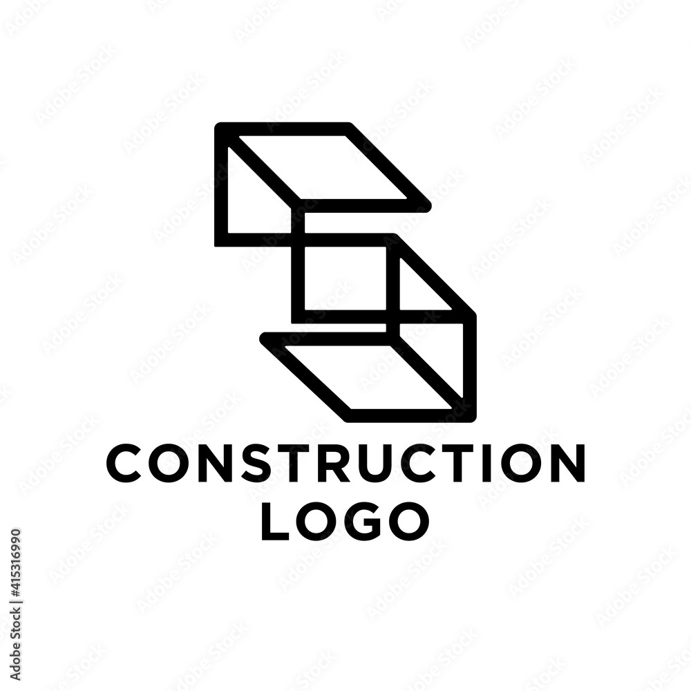 construction logo design idea, abstract outline letter S logo construction logo design idea, abstract outline letter S logo