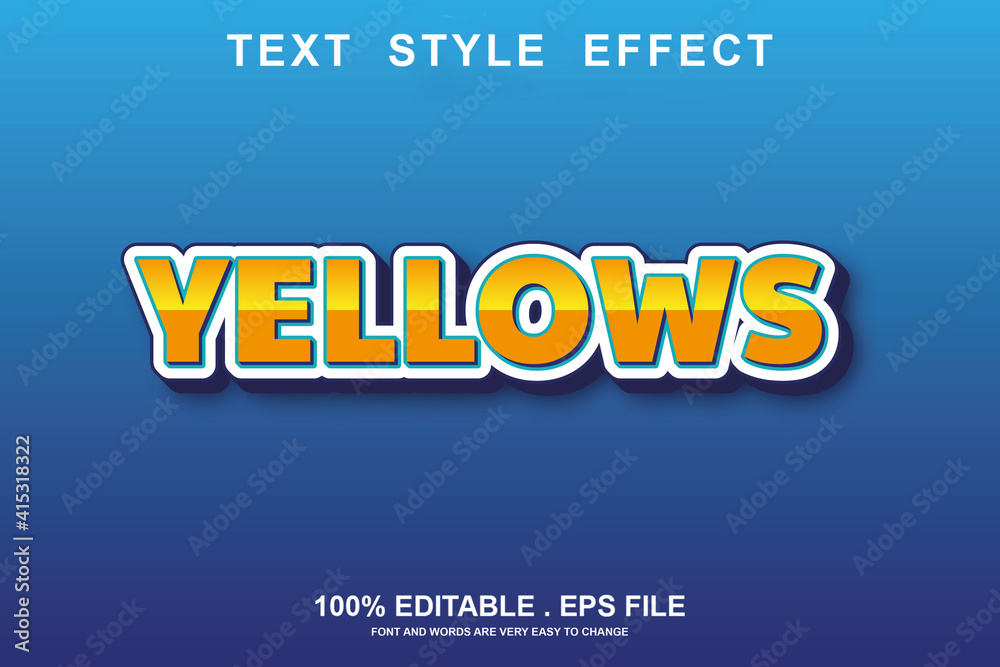 yellows text effect editable