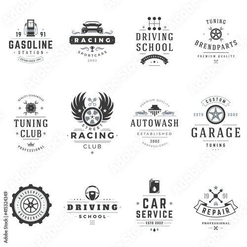 Sports clubs and sections vector logos set