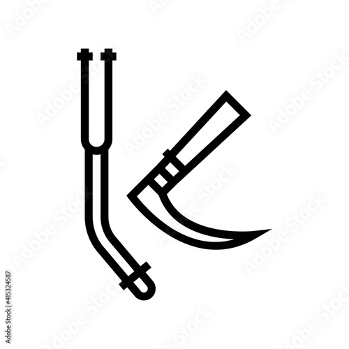 tracheal intubation tools line icon vector. tracheal intubation tools sign. isolated contour symbol black illustration