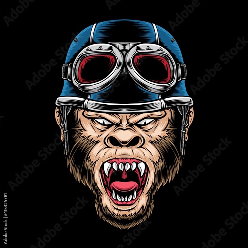 anger ape biker vector logo
