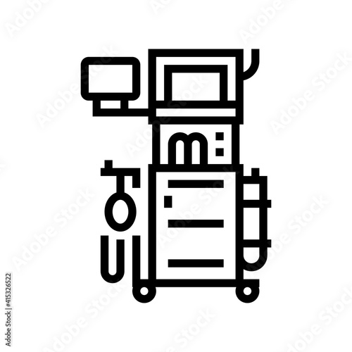 anesthesia machine line icon vector. anesthesia machine sign. isolated contour symbol black illustration