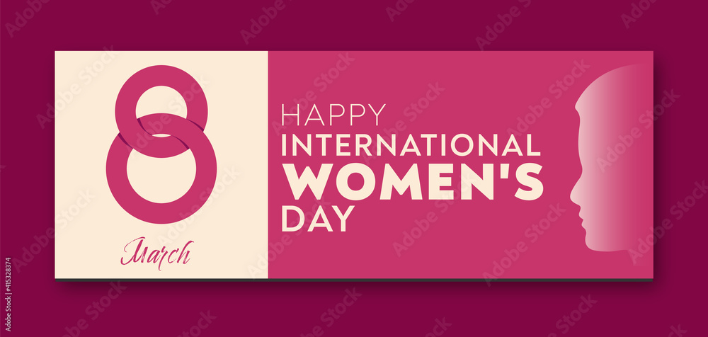 International Women's Day social media or website banner template. 8 March Decorative design concept. International Women's Day social media or website banner template. 8 March Decorative design concept.
