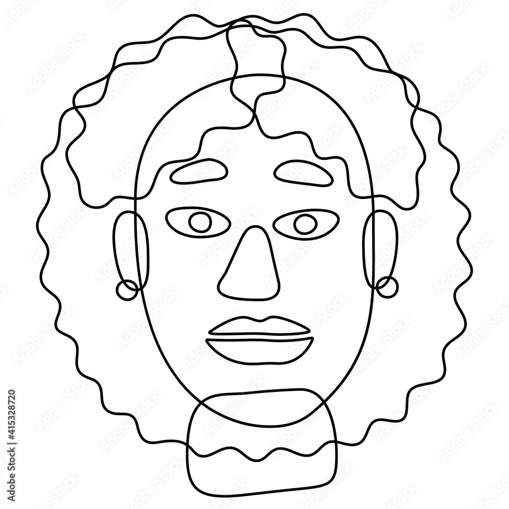 Abstract female human face line art Abstract female human face line art