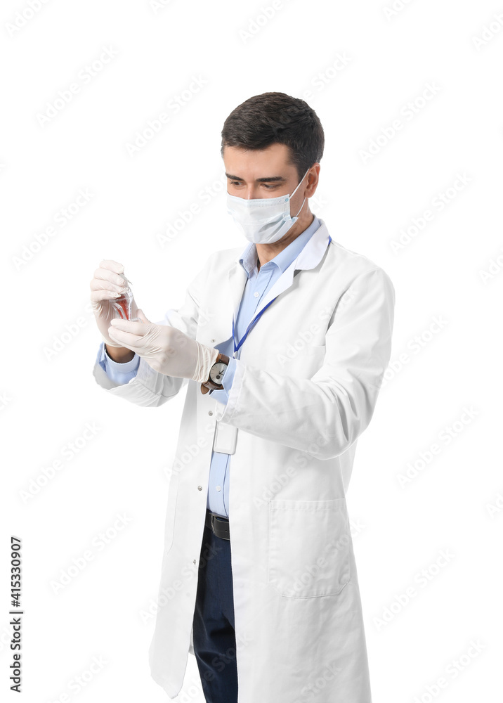 Male dentist on white background Male dentist on white background