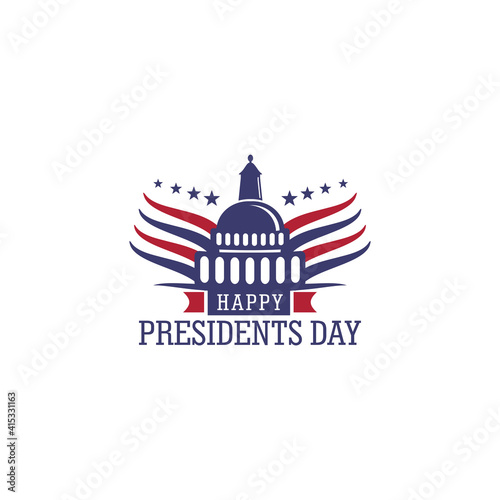 Presidents day. Vector typography, text or logo design, capitol building logo design template. Awesome capitol with star logo
