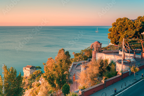 Fototapeta Naklejka Na Ścianę i Meble -  the historic tower of Vietri sul mare called 
