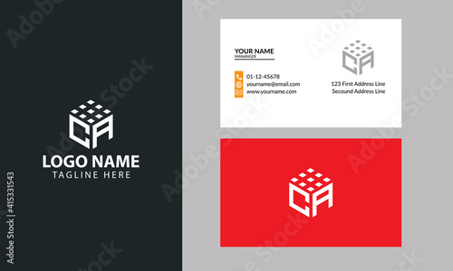 Cube CA letter logo. Property and Construction CA Logo design for business corporate sign with Creative Modern Trendy with a minimal business card