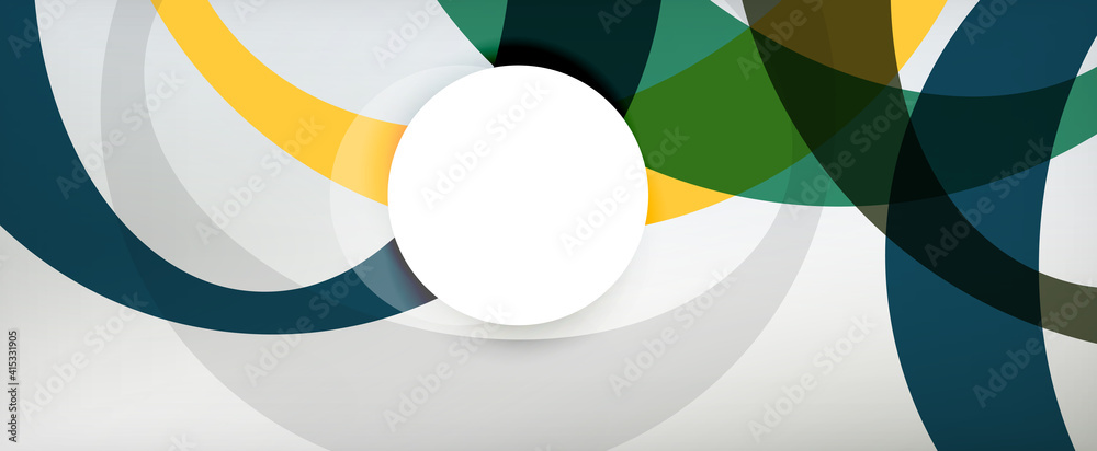 Ring geometric shapes, o letter repetition wallpaper. Abstract background for business or technology presentations, internet posters or web brochure covers