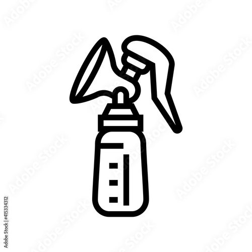 breast milk pump line icon vector. breast milk pump sign. isolated contour symbol black illustration