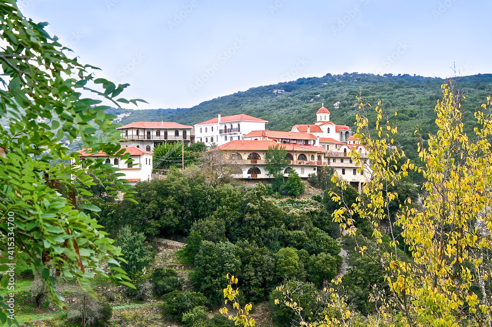 Kenitsis Monastery is 2 km north of Nympassia and 6 of Vitina village. Arcadia, Kernitsa, Greece.