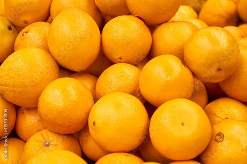 Tangerines in the store. Close-up, selective focus