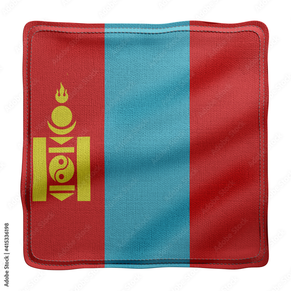Naklejka premium Mongolia 3d flag