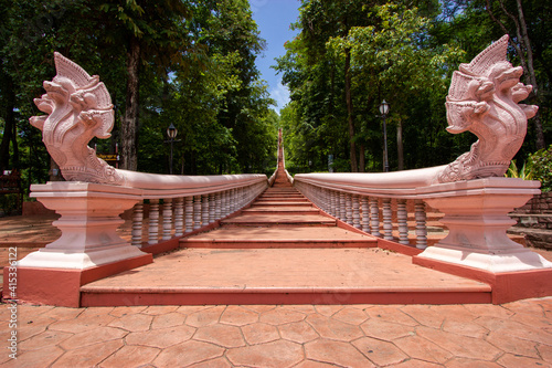 Fotografie statue of buddha , Naga stairs