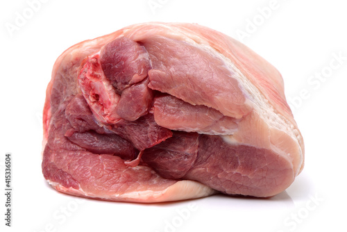 Canvas Print raw pork (leg) isolated on white background