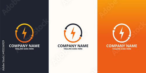 Electric initial letter O Logo Icon Template. Illustration vector graphic. Design concept Electrical plug With letter symbol. Perfect for corporate, more technology brand identity
