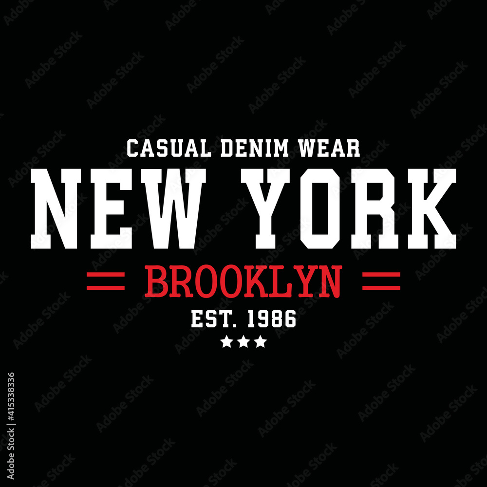 Plakat new york brooklyn urban clothing typography design