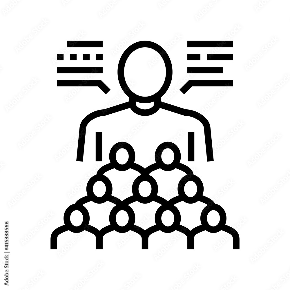 social expert line icon vector. social expert sign. isolated contour symbol black illustration