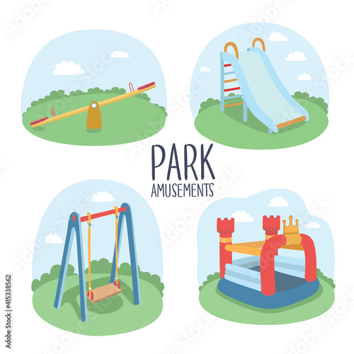 Playground elements vector illustration