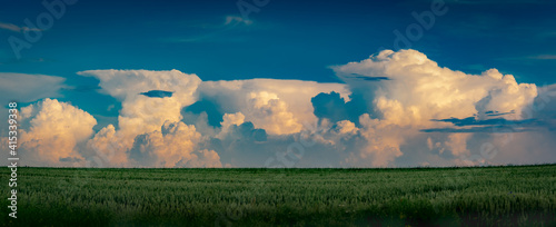 A wonderful thundercloud with lightning in Poland in the Lublin region photo