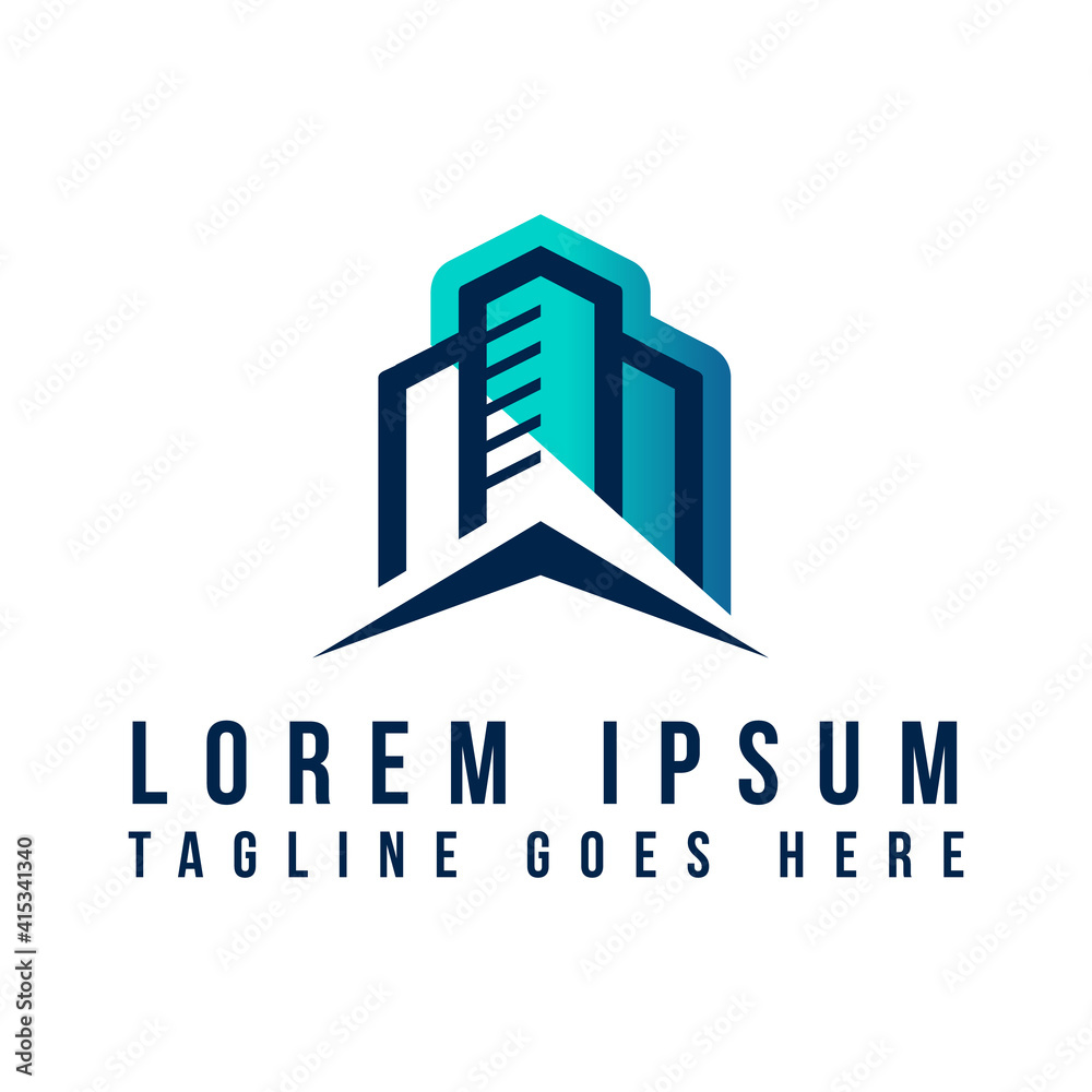Fototapeta premium Modern creative idea of building logo design vector illustration