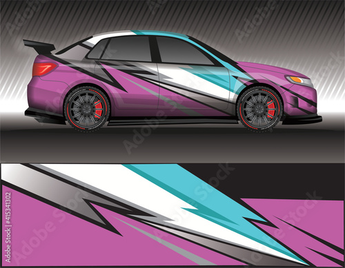 Car livery wrap decal  rally race style vector illustration abstract background