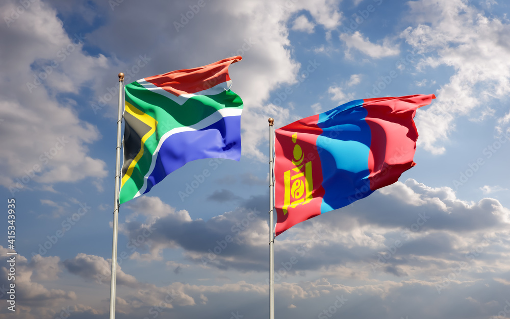 Flags of Mongolia and SAR African.