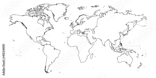 Outline of World Map