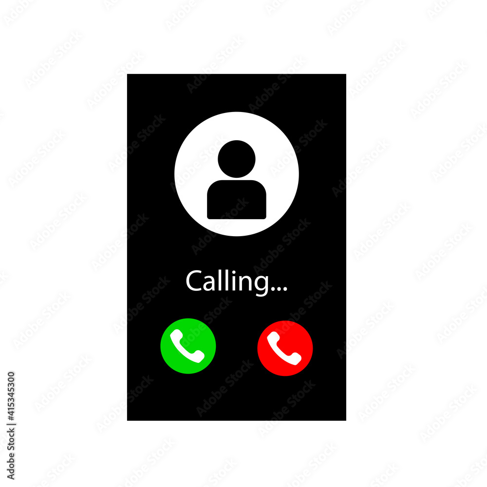 Screen of smartphone with incoming call. Screen of smartphone with incoming call.