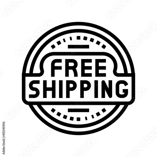 logo free shipping line icon vector. logo free shipping sign. isolated contour symbol black illustration