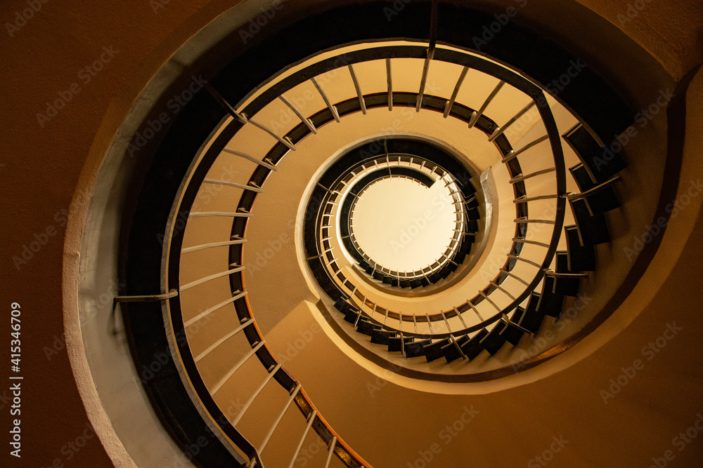spiral staircase in the building