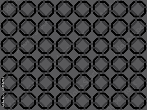 Geometric of pattern. Design octagonal style black on white background. Design print for illustration, texture, textile, wallpaper, background. 